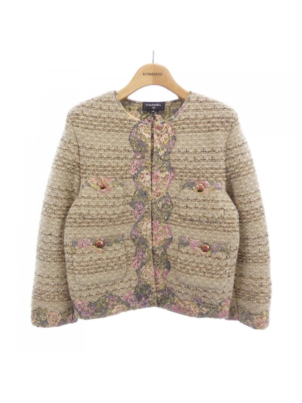 Chanel Collarless Jacket Beige